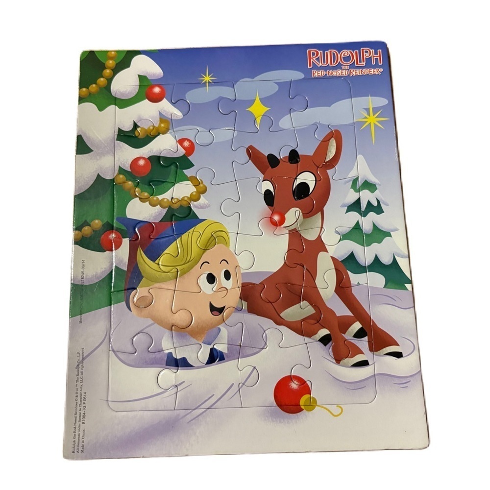 Vintage Rudolph Red Nosed Reindeer Hermey Elf Kids Puzzle Christmas Holiday